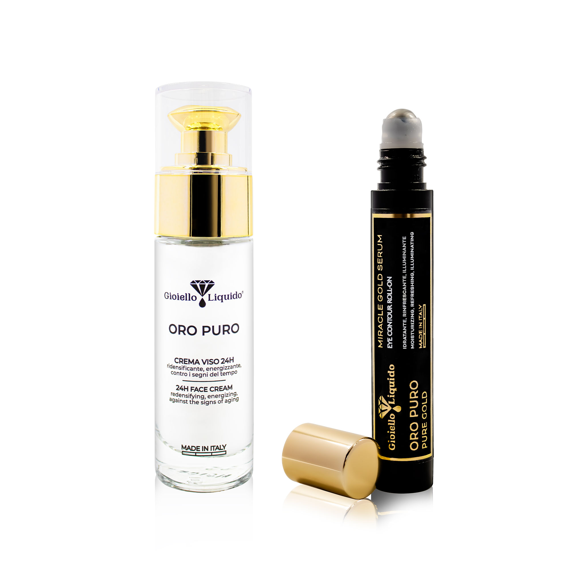 cofanetto regalo con crema viso e siero occhi roll-on