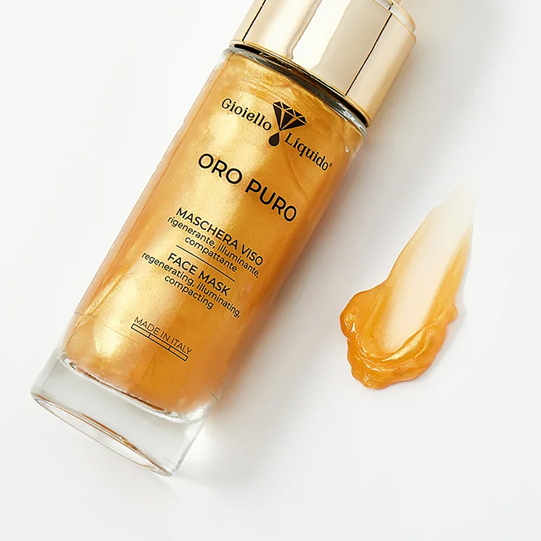 MVOP30 maschera viso oro puro con texture